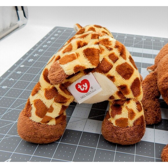 Ty Pluffies Tylux Giraffe Lion Monkey Beanbag Terry Plush Stuffed Animal Set/3 - Picture 11 of 14